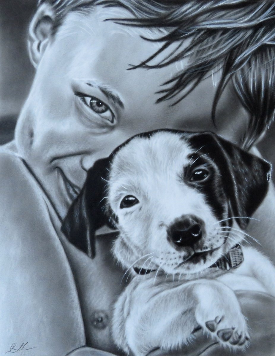 Photorealistic Portrait Oil Painting By Monika Rembowska, 11 X 14", Amici, Original Artwork