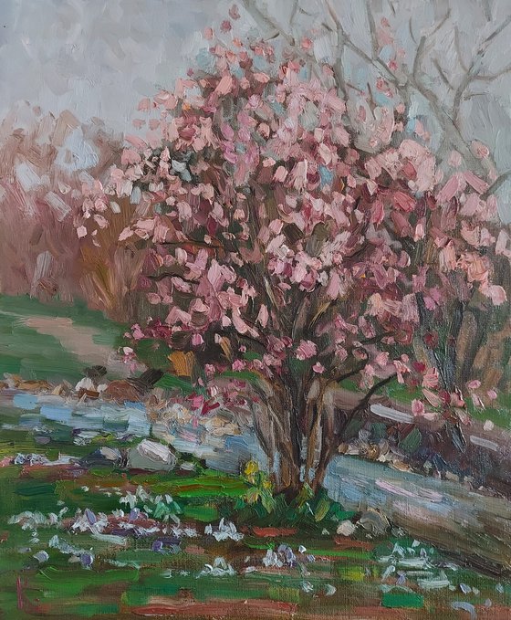 SPRING LANDSCAPE "Blooming tree"