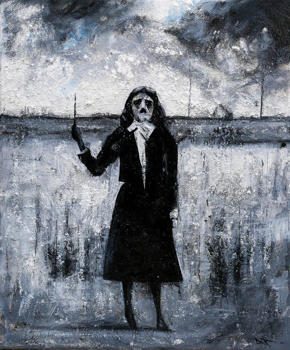 Expressive Portrait Oil Painting By Lionel Le Jeune, 10 X 12", Young Witch, Original Artwork