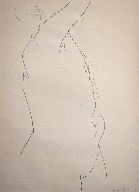 Study of a female Nude - Life Drawing No 442
