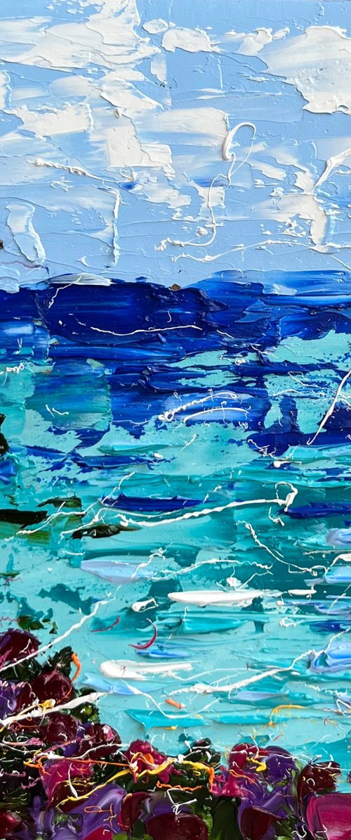 Amalfi Coast Positano Painting by Halyna Kirichenko