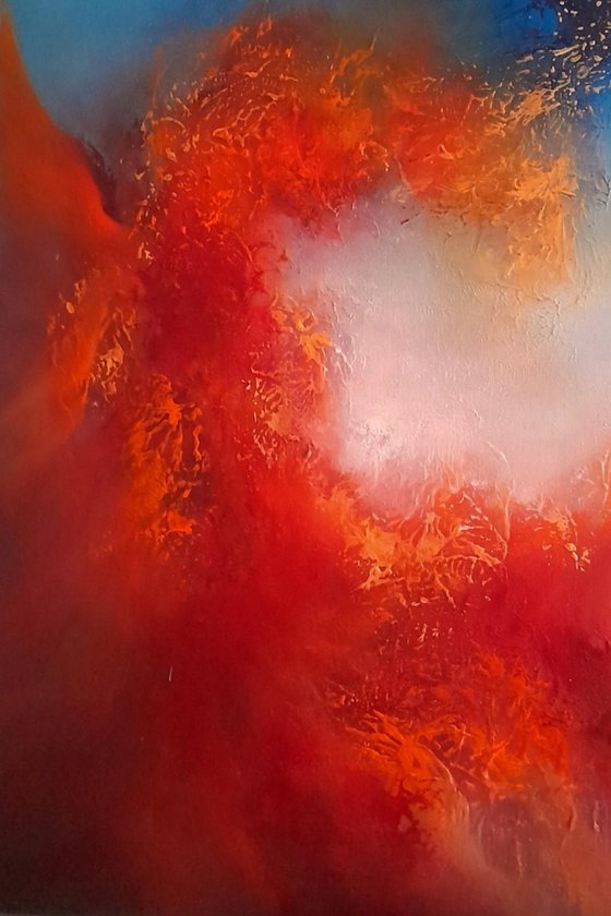 The Dragon's Breath (40cm X 50cm abstract slimline oil painting)