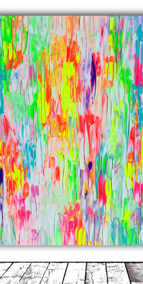 Tranquil V - XL 100x100x4 cm Big Painting,  Large Abstract Painting - Ready to Hang, Canvas Wall Decoration by Soos Tiberiu