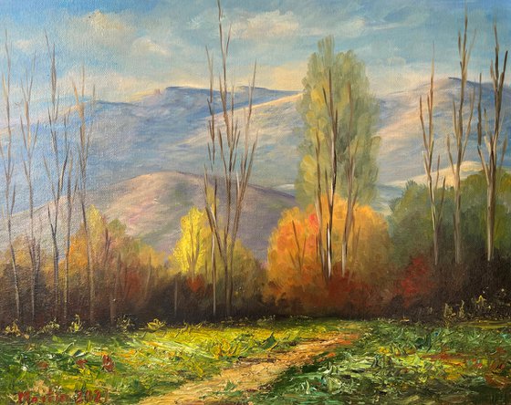 Oil painting on canvas -  Landscape by Martiros Martirosyan - Original One-of-a-Kind Fine Art -  15.7" x 19.7" (40x50 cm)