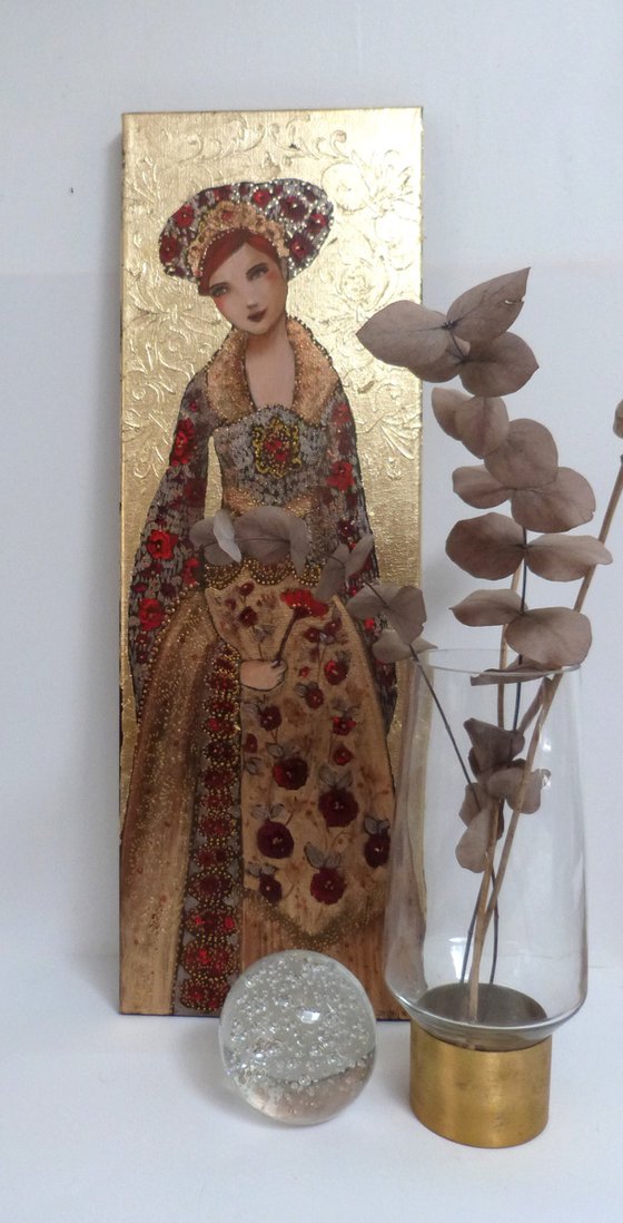 Maya's dream  20 x 60 cm. Portrait of female empress