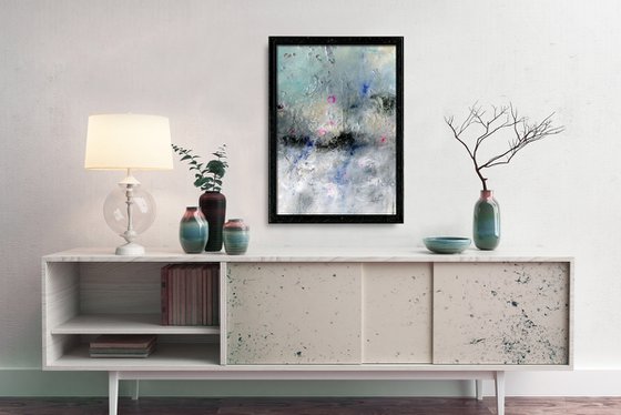 New World Symphony - Framed Textural Abstract Painting by Kathy Morton Stanion