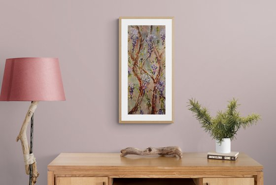 Chinese Wisteria (hot wax painting on paper)