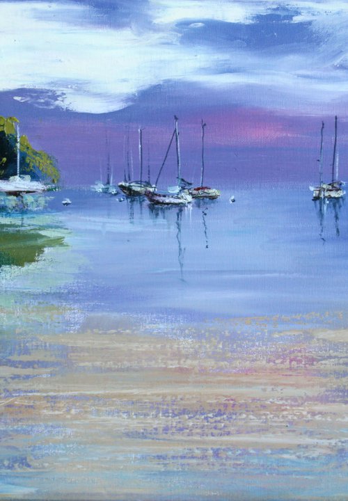 Harbor... /  ORIGINAL PAINTING by Salana Art / Svetlana Samovarova