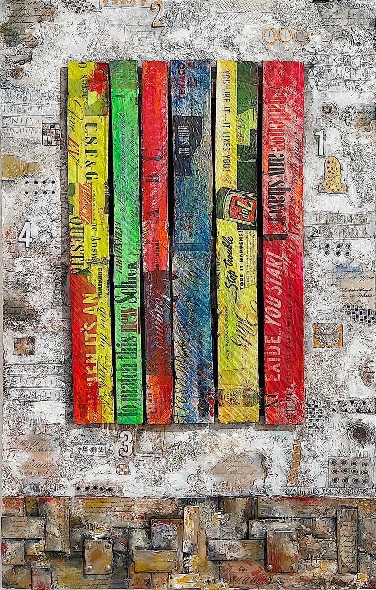 Abstract Painting By Gor Avetisyan, 22 X 35, Emotional Sequence, Original Artwork