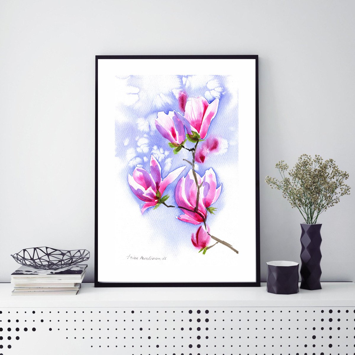 Contemporary and Fantasy Art Floral Print of Original Watercolor Award Winner Magnolia Fantasy Painting for Home Decor hotsell Decorate on a Budget