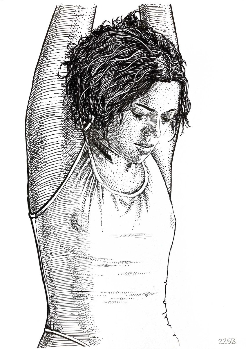 Portrait Ink Drawing By Dario Moschetta, 8 X 11, Portrait 225B.2021, Original Artwork