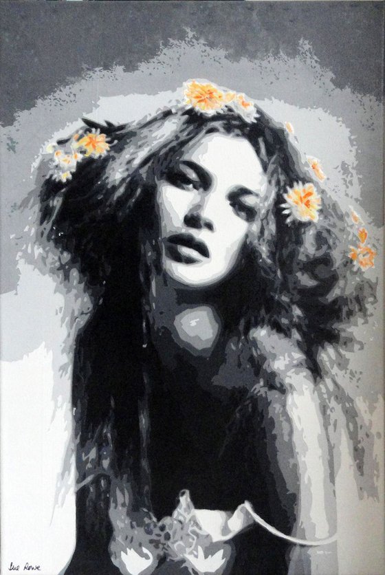 Kate Moss with Yellow Daisies