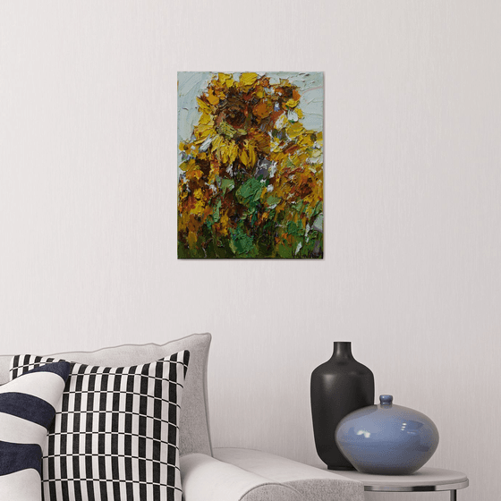 Sunflowers #2 Original Impasto Oil painting