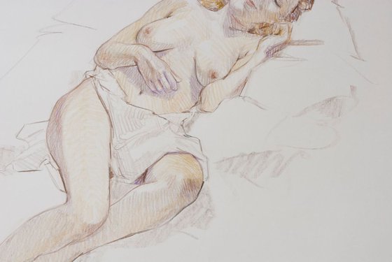 classical nude study with drapery