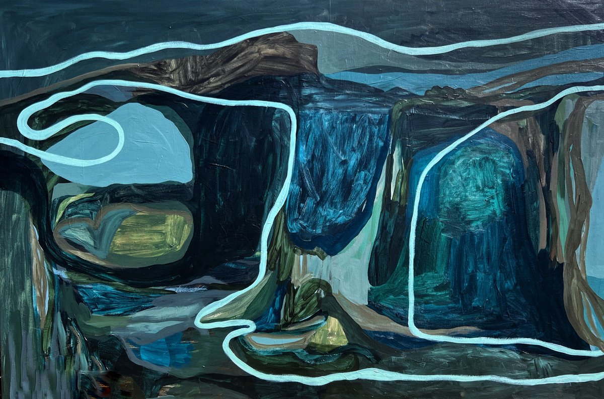 Organic Abstract Acrylic Painting By Claudia Trongmo, 59 X 39, Oaks And Acorns, Original Artwork