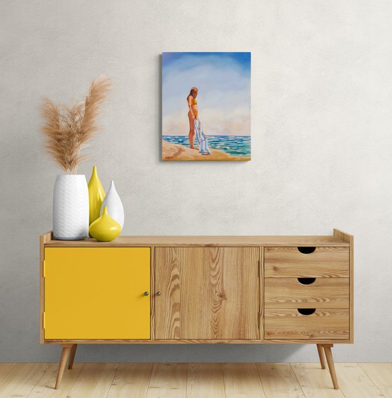 Woman in Yellow Bikini