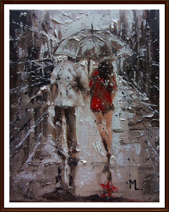 " FOR EVER... " original painting CITY palette knife GIFT