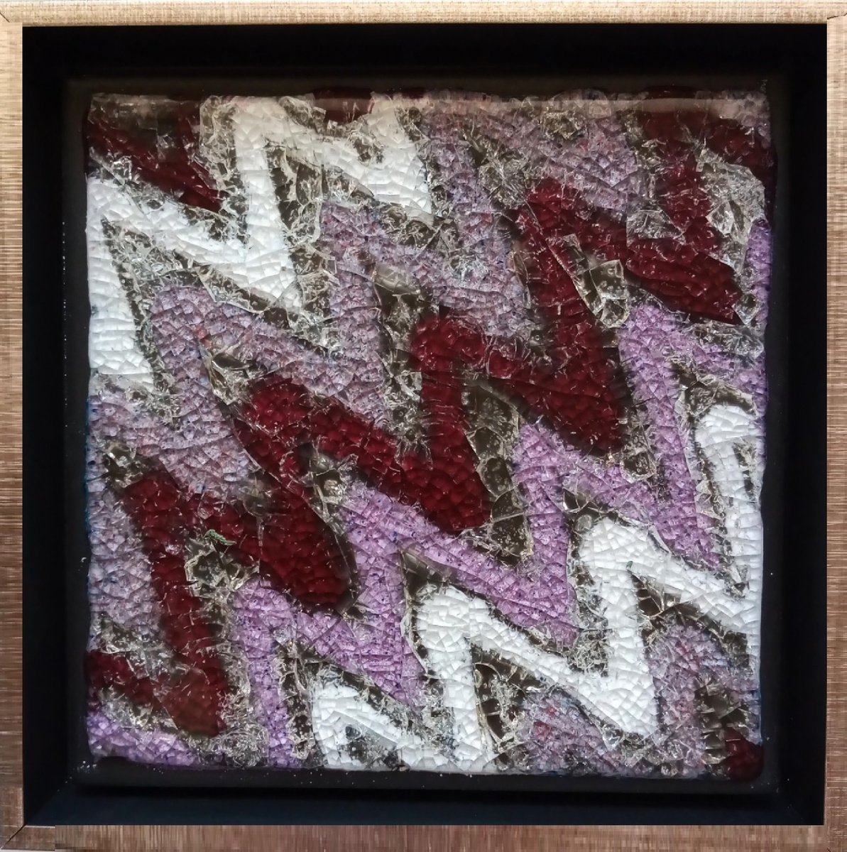 Geometric Abstract Relief By Rossitza Trendafilova, 9 X 9", "Waves Iv", Original Artwork