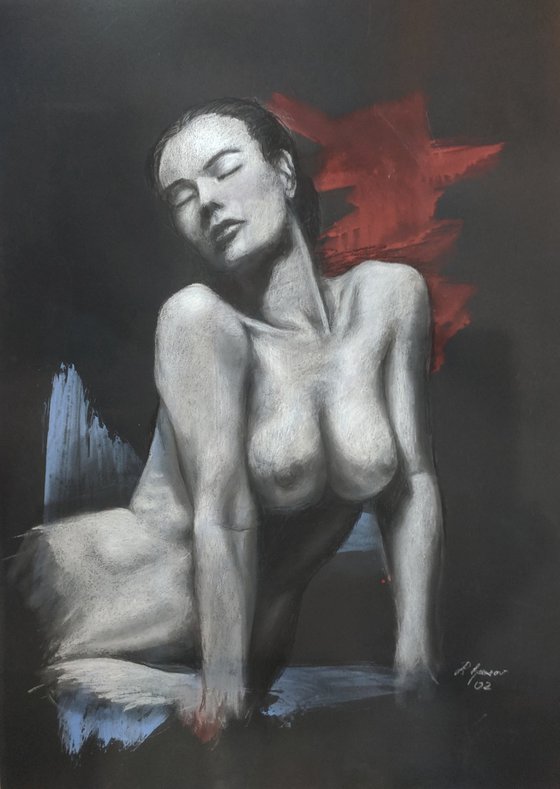 Dry Pastel Nude Study.