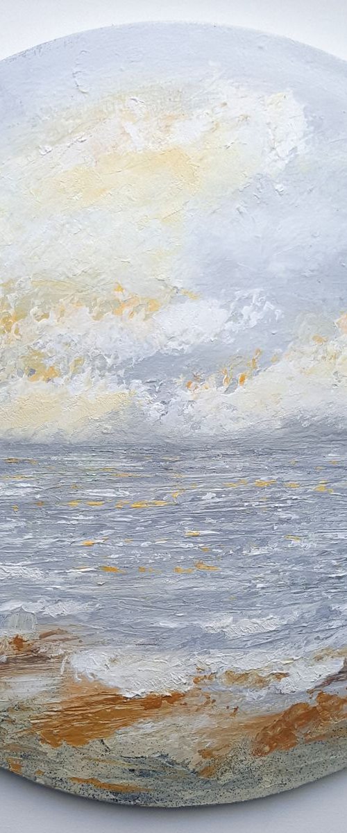 Waiting For A Storm To Pass #2 - textured seascape by Lucy Moore