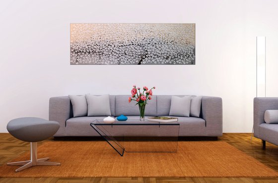 White Dreams - Abstract - Acrylic Painting - Canvas Art - Wall Art - Flower Painting - Ready to Hang