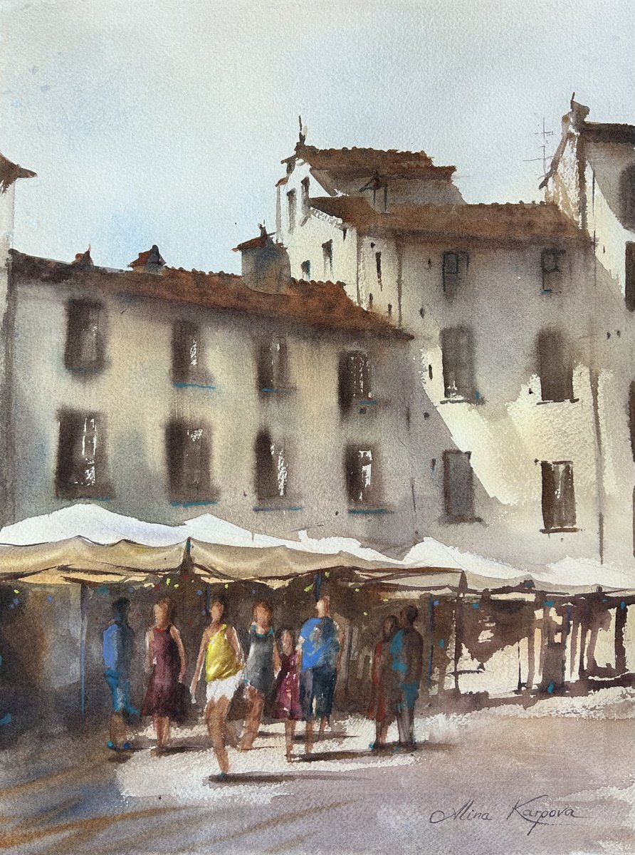 Piazza Anfiteatro, Lucca Italy by Alina Karpova