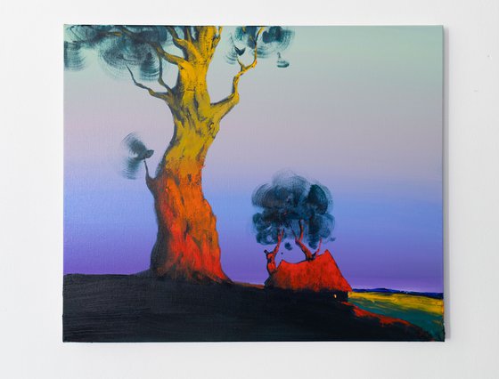 Glowing Tree on Hill
