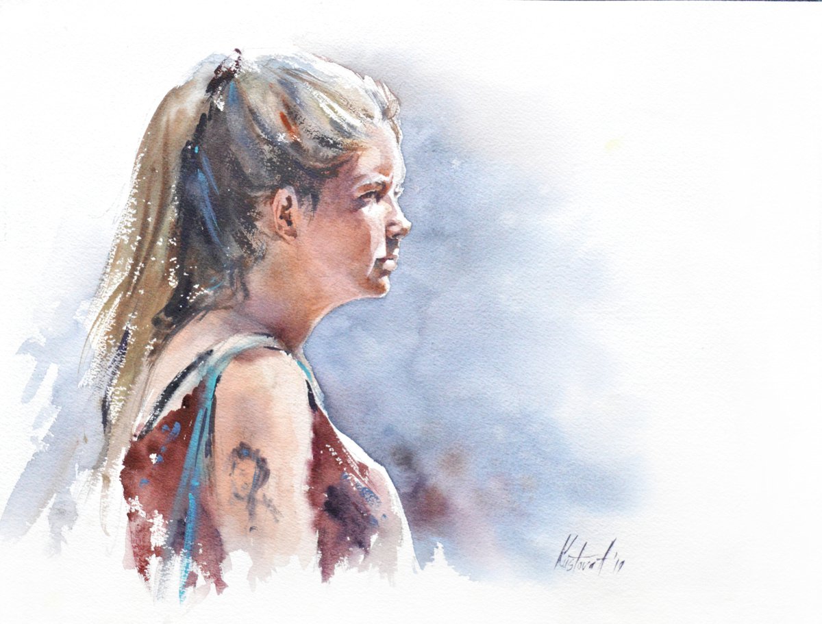 Girl with tattoo by Anastasia Kustova