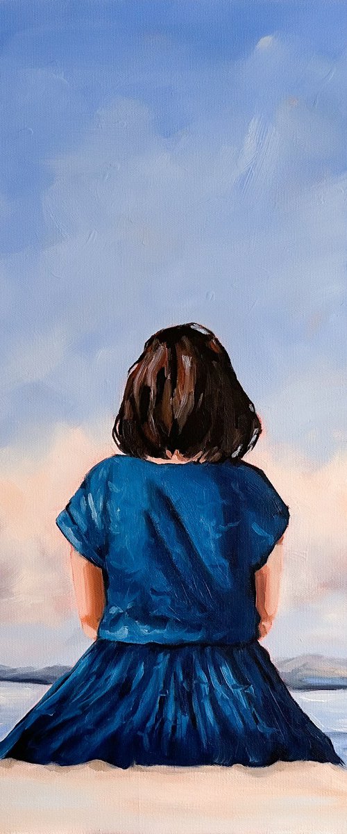Waiting: Girl on the Pier by Daria Gerasimova