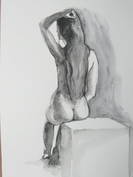 Seated female nude