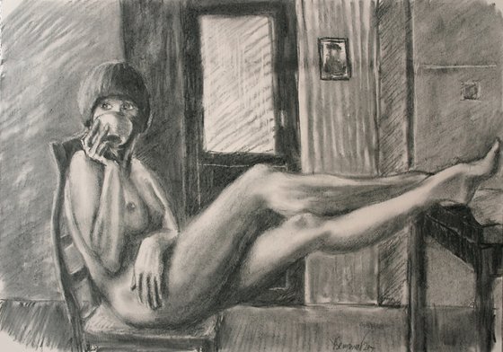 Female Figure #76 Charcoal