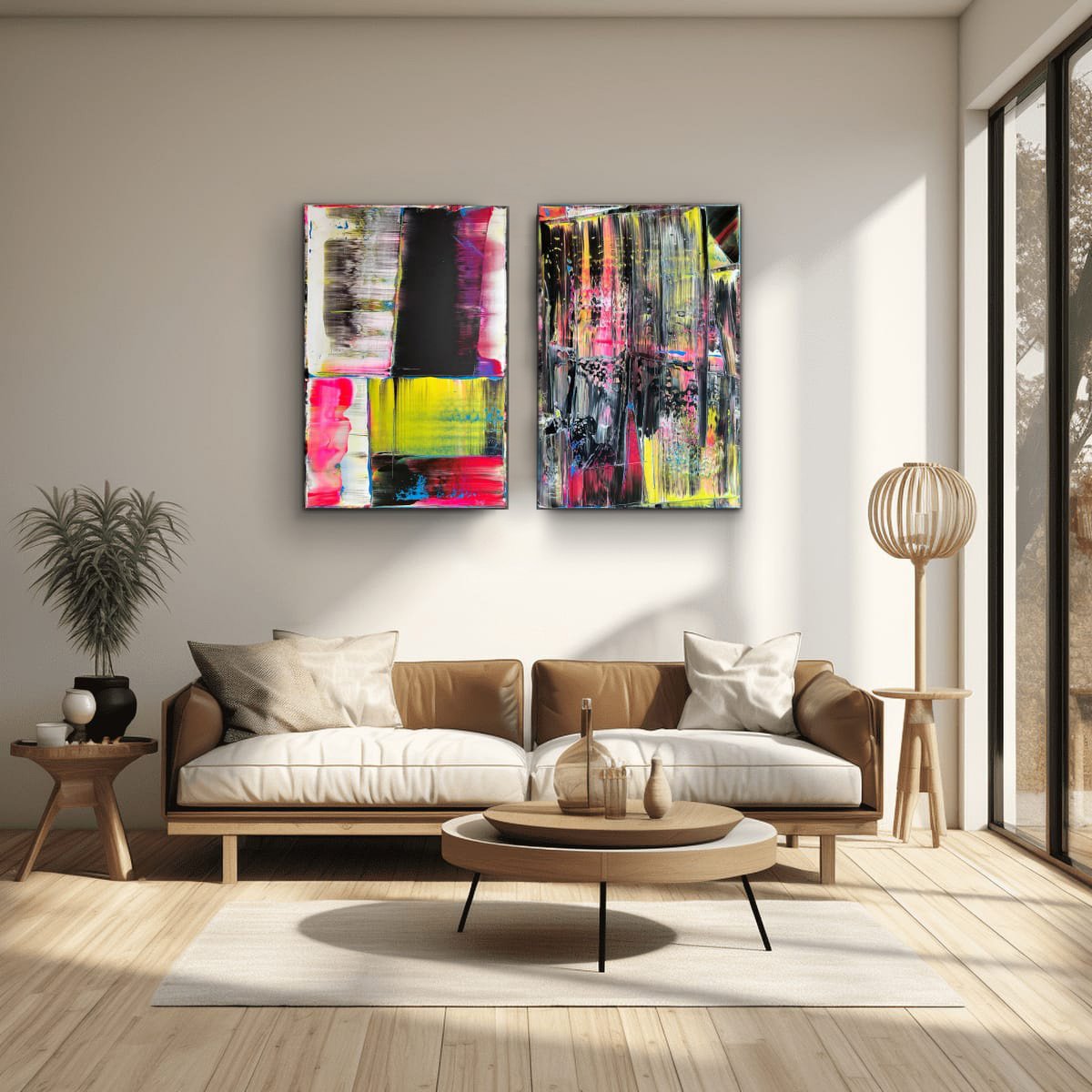 Abstract Acrylic Painting By Preston M. Smith (Pms), 48 X 36", "Nature Vs Nurture", Original Artwork