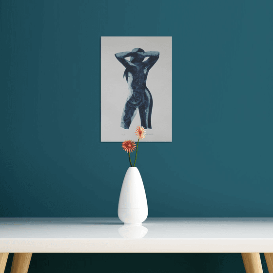 Standing female nude x3