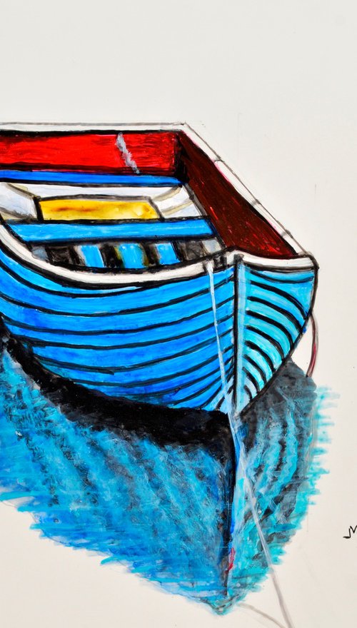 The Blue Boat abstract landscape by Manjiri Kanvinde