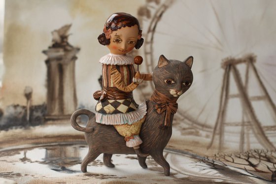 Girl on the cat. From "Le Carousel, Hommage à l'Innocence" project by Elya Yalonetski