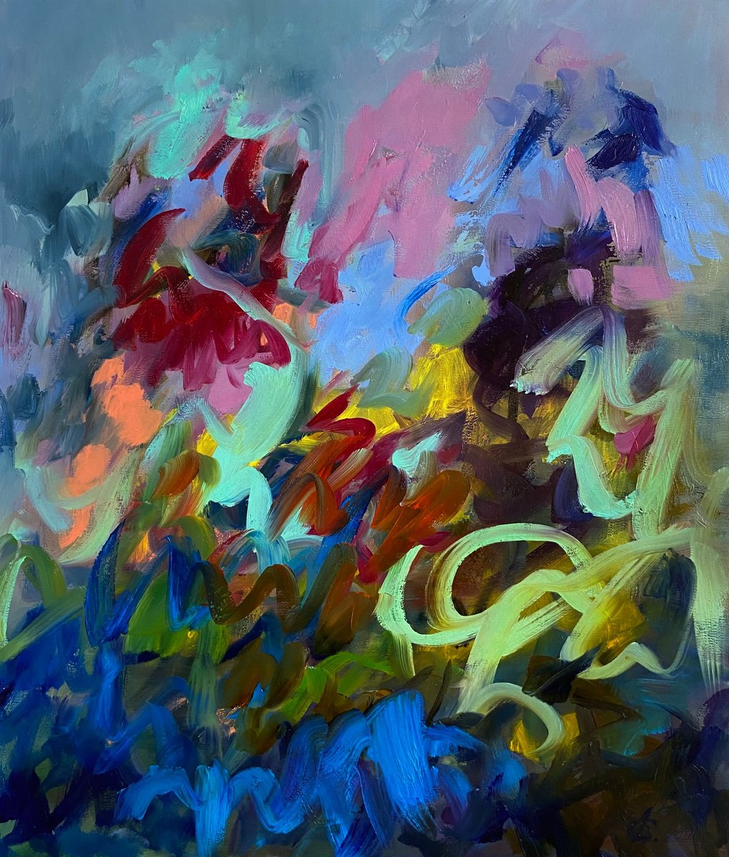 Expressive Oil Painting , Seaside Foxtrot By Junija (Yuna) Galejeva, 24 X 28, Artwork For Sale On Artfinder
