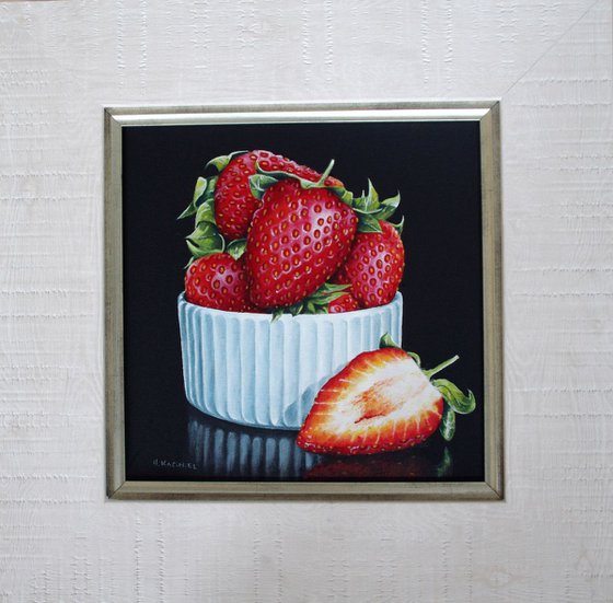 RESERVED AT Bowl of Strawberries, Framed