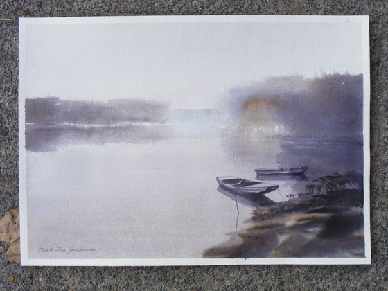 "Two boats in the morning mist" SPECIAL PRICE!!!