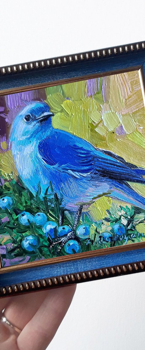 Mountain Bluebird by Nataly Derevyanko