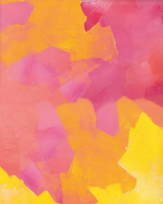 Yellow and pink abstract melody.