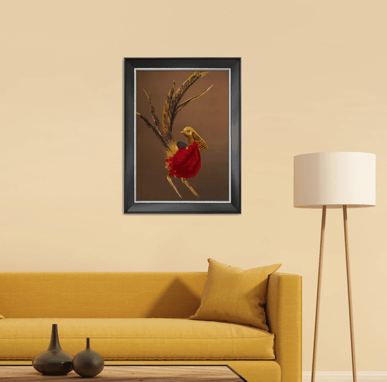 Golden phaesant Soft Pastel