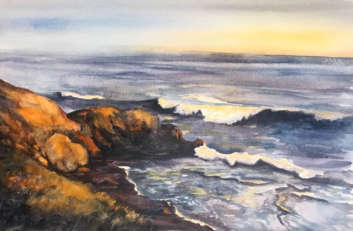 Pacific Ocean Sunset by Victoria Letucheva