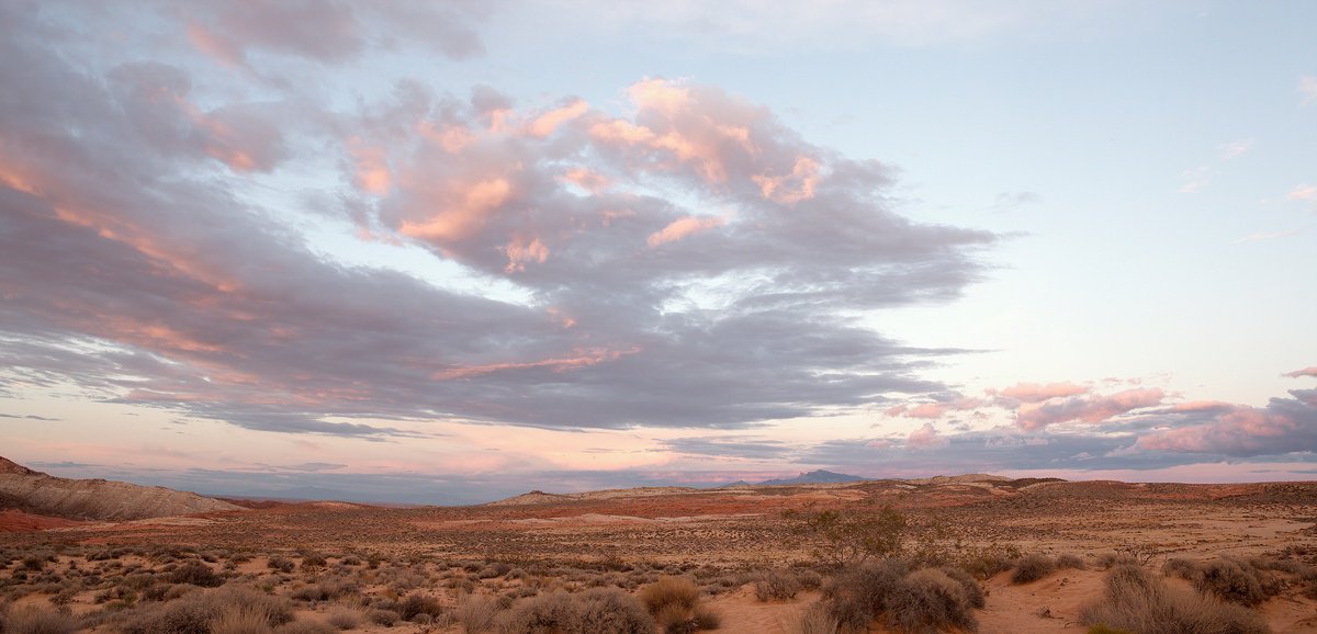 Photorealistic Landscape Photograph By Heike Bohnstengel, 25 X 14, Evening Clouds, Valley Of Fire, Original Artwork