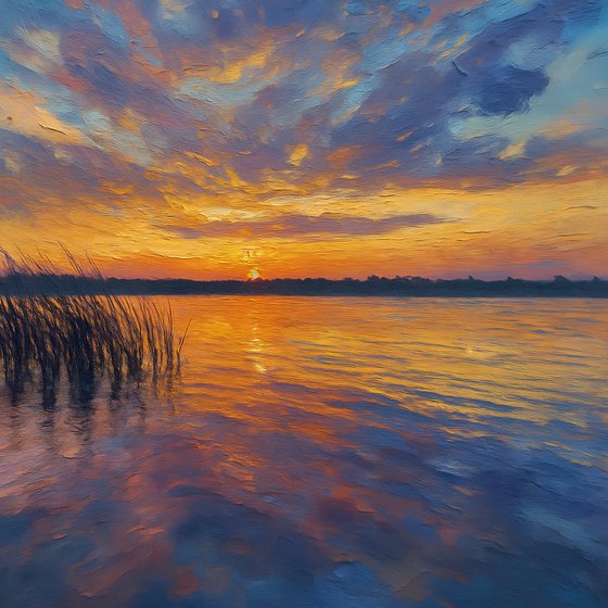 Lake Sunset Reflection