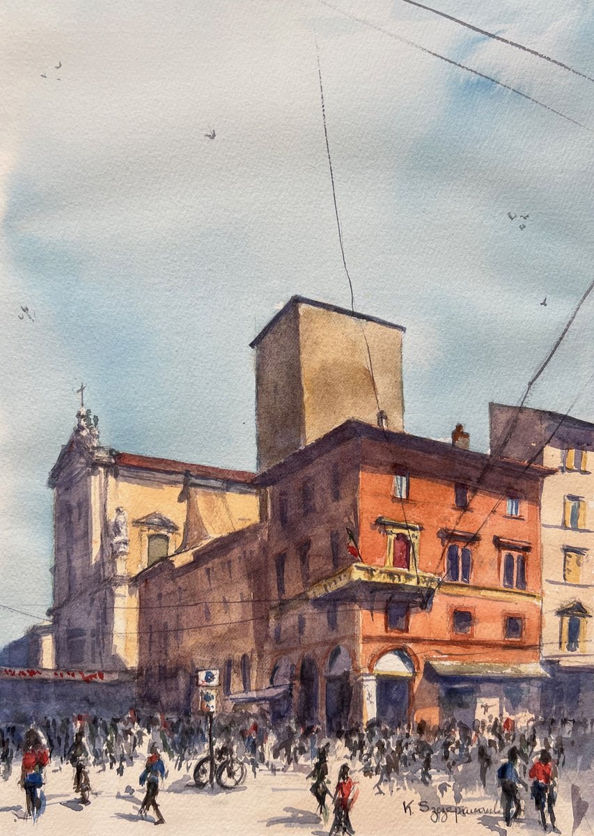 Street scene Bologna by Krystyna Szczepanowski