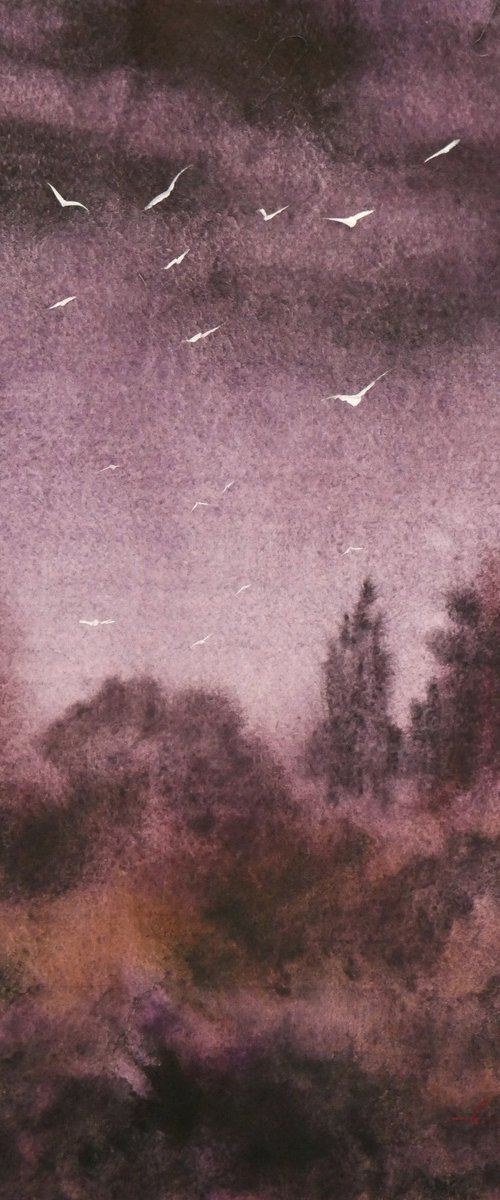 Late autumn evening by Eugene Gorbachenko