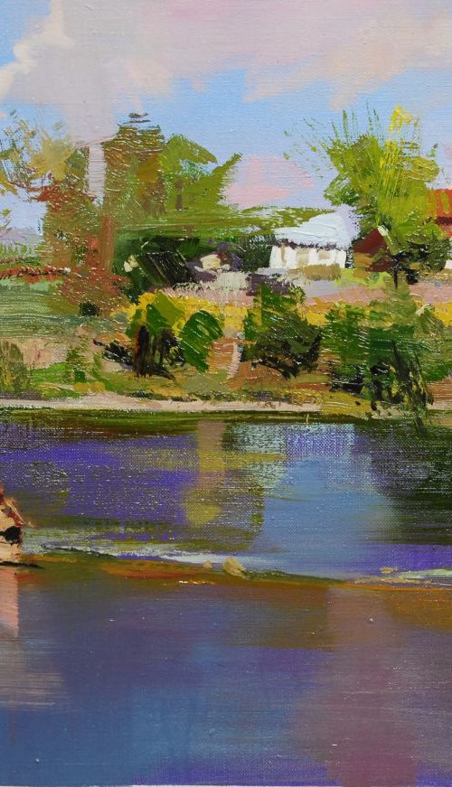 Summer painting - At the river by Yuri Pysar