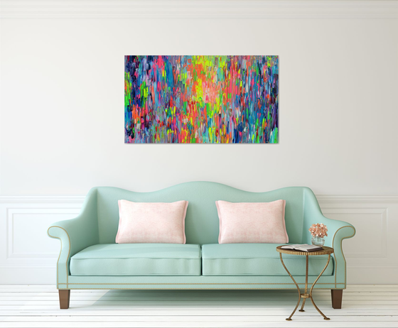 55x31.5'' Large Ready to Hang Colourful Modern Abstract Painting - XXXL Happy Gypsy Dance 6