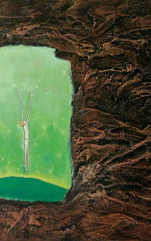 The secret garden. Original textured painting by ZheKa