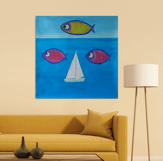 Fish and sailboat